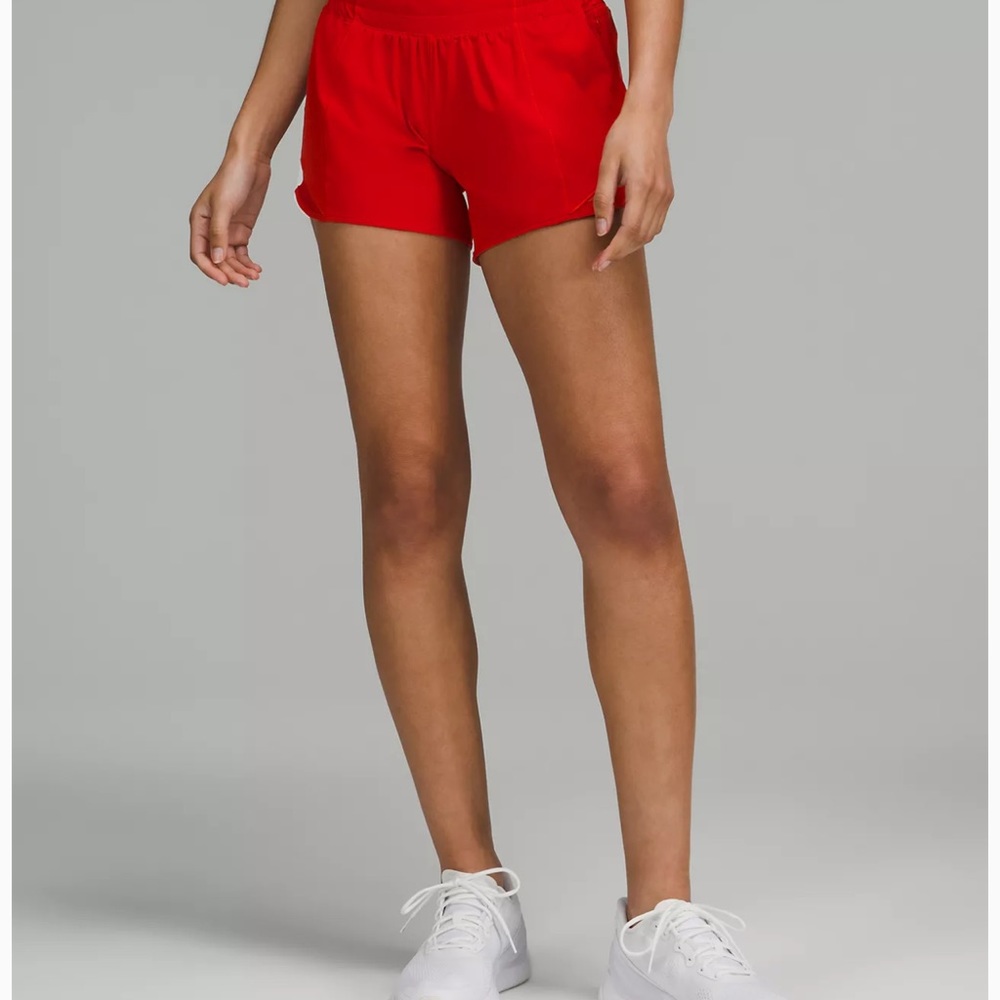 Red lululemon 4in shorts